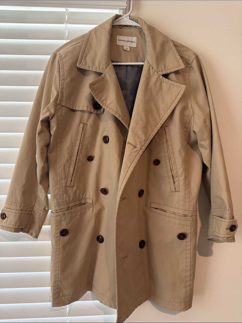 Banana Republic Beige Double-Breasted Trench Coat